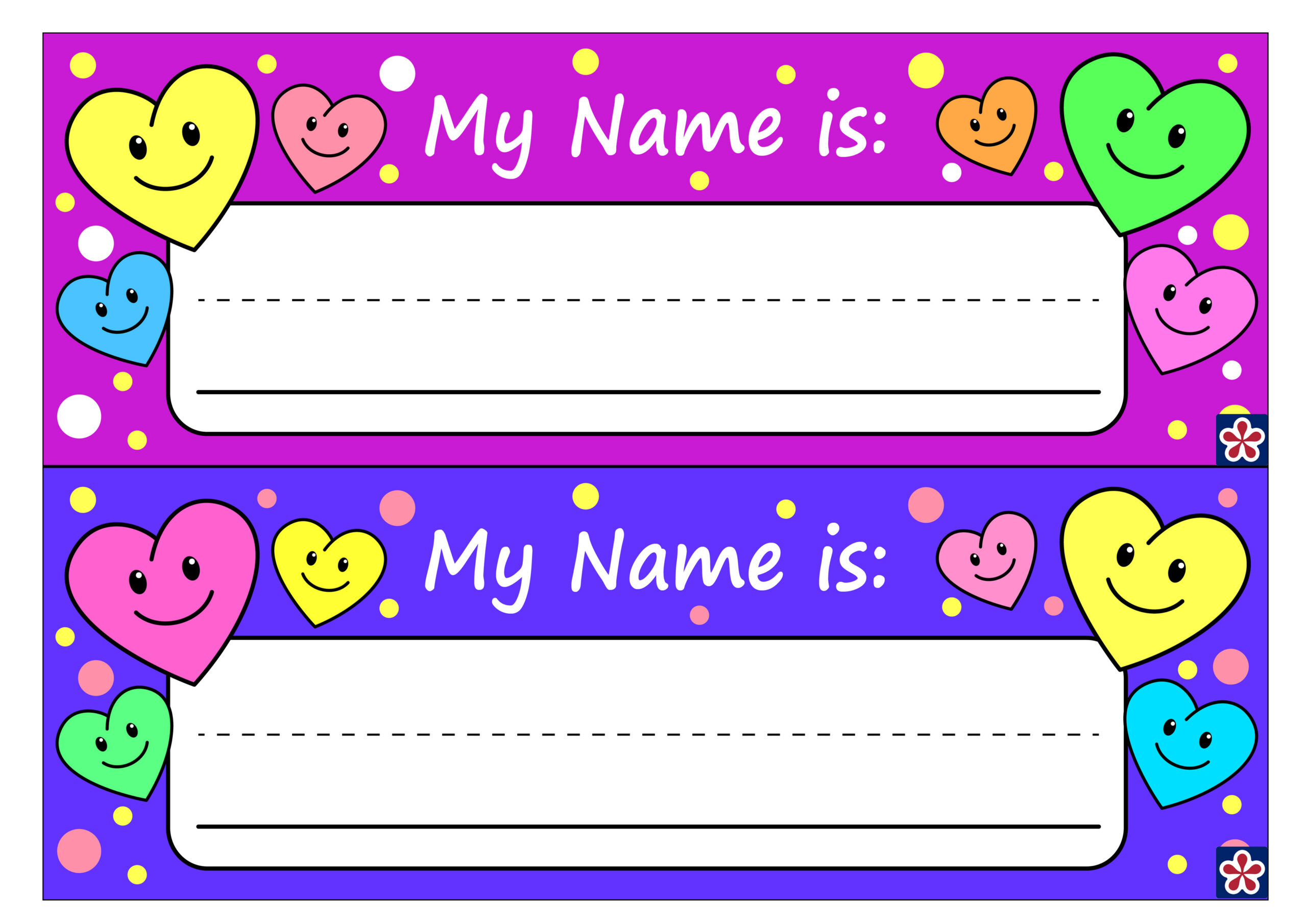 Free Printable Name Tags for Preschoolers. TeachersMag