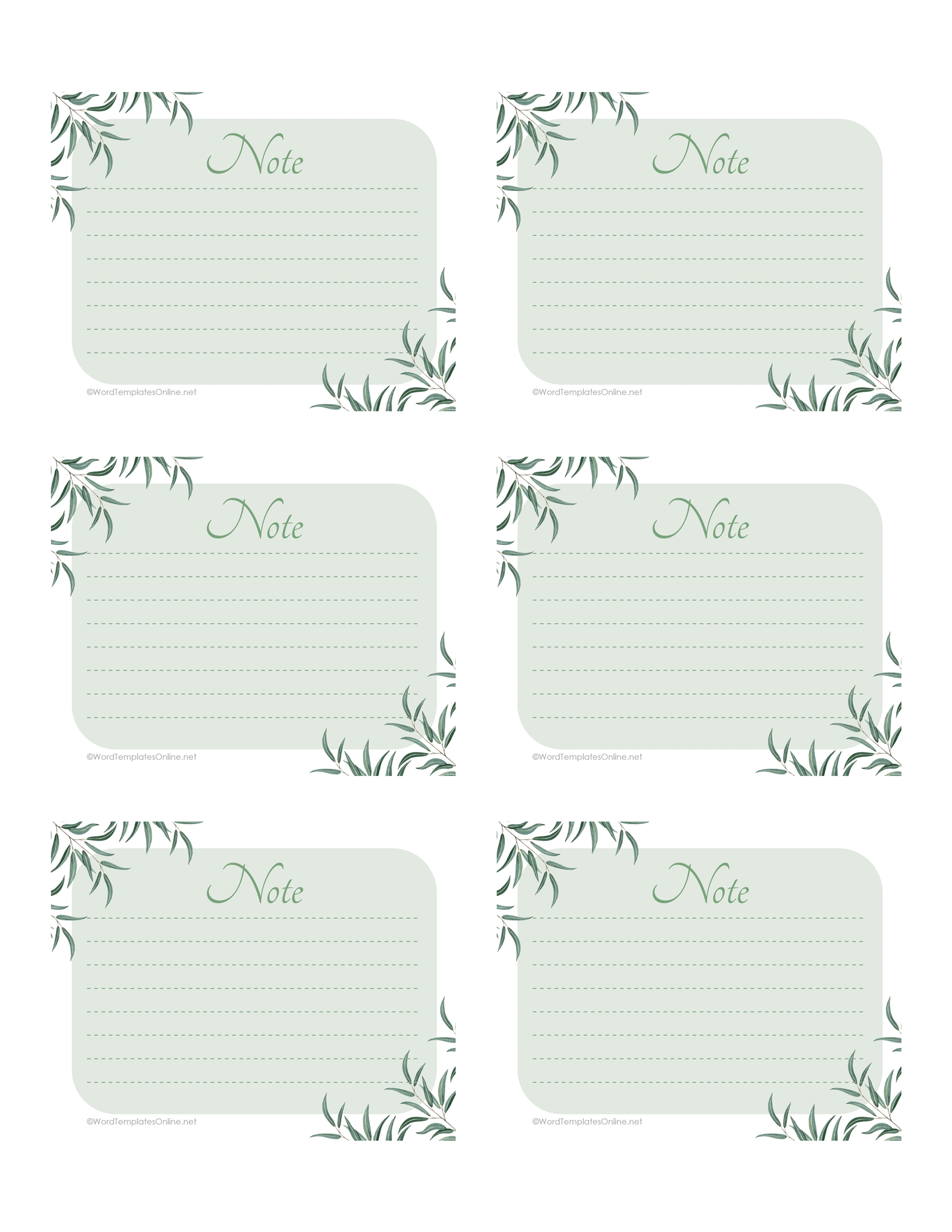 Free Printable Note Cards Templates