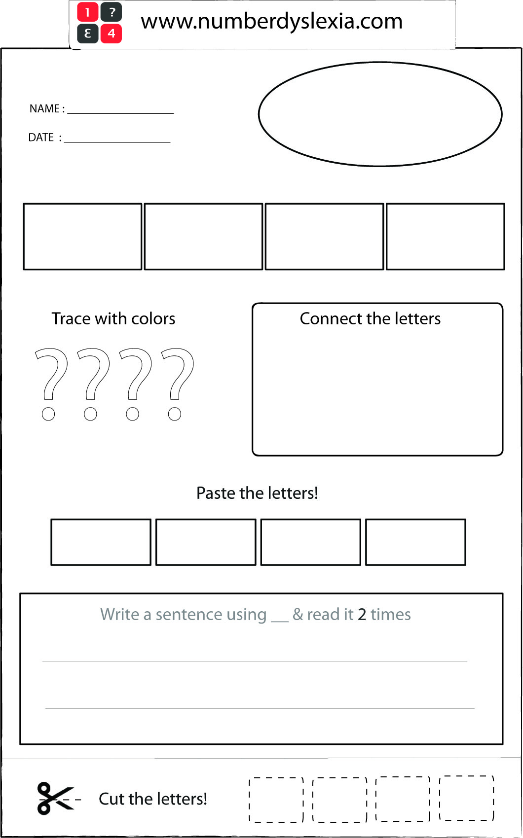 Free Printable Orton Gillingham Worksheet with Template [PDF
