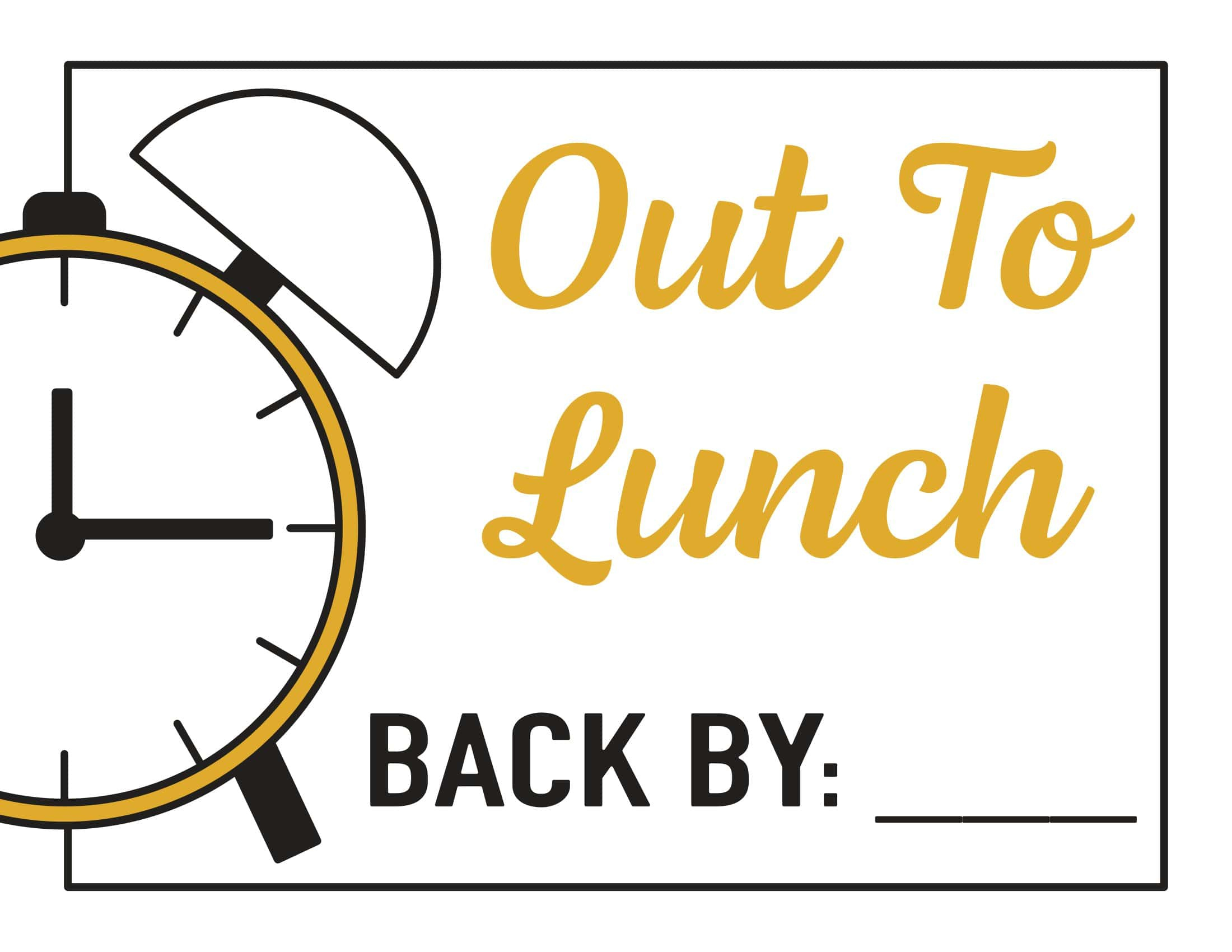 Free Printable Out To Lunch Sign Templates [PDF, Word]