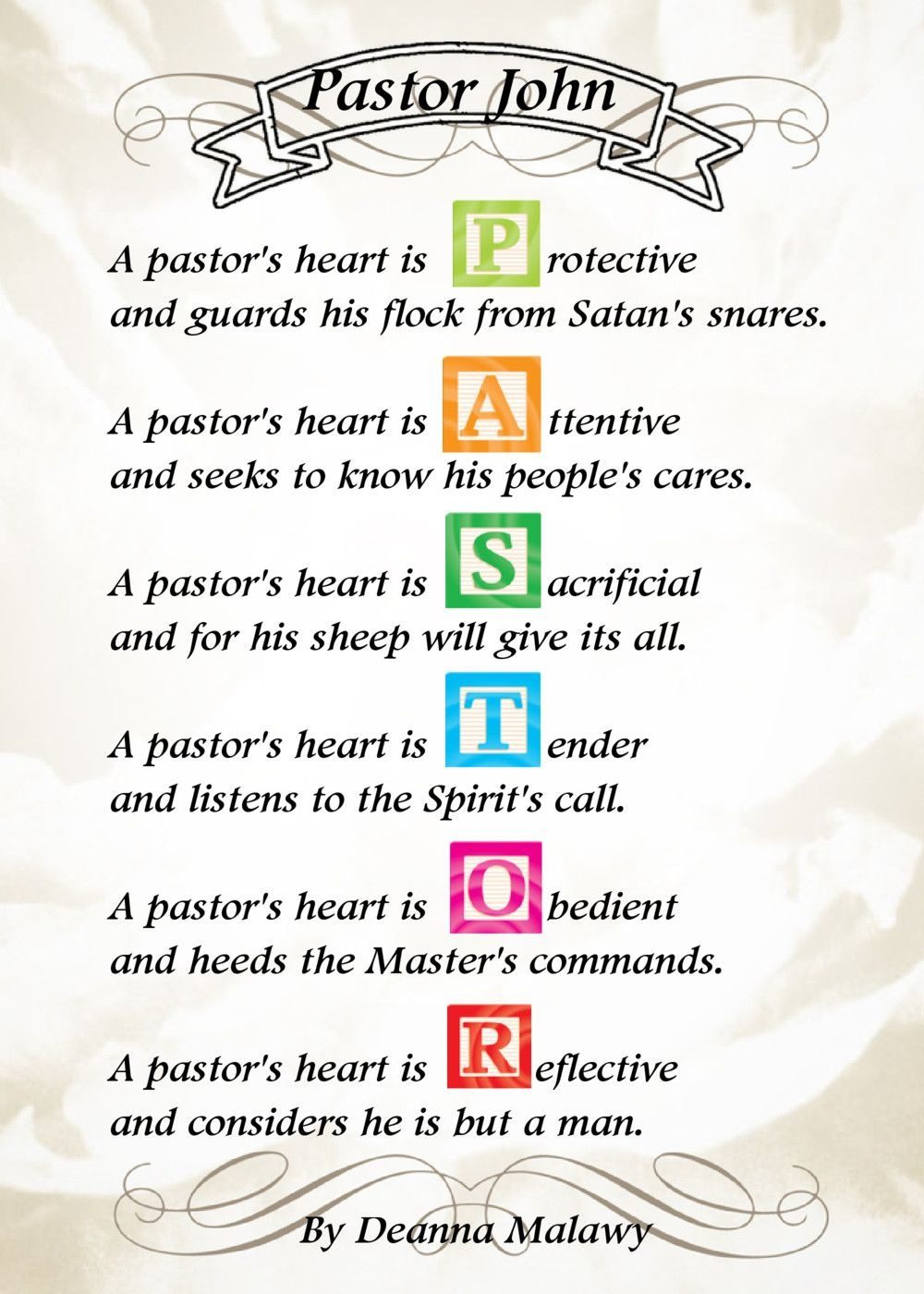 Free Printable Pastor Appreciation Poems - Printable Party Favors