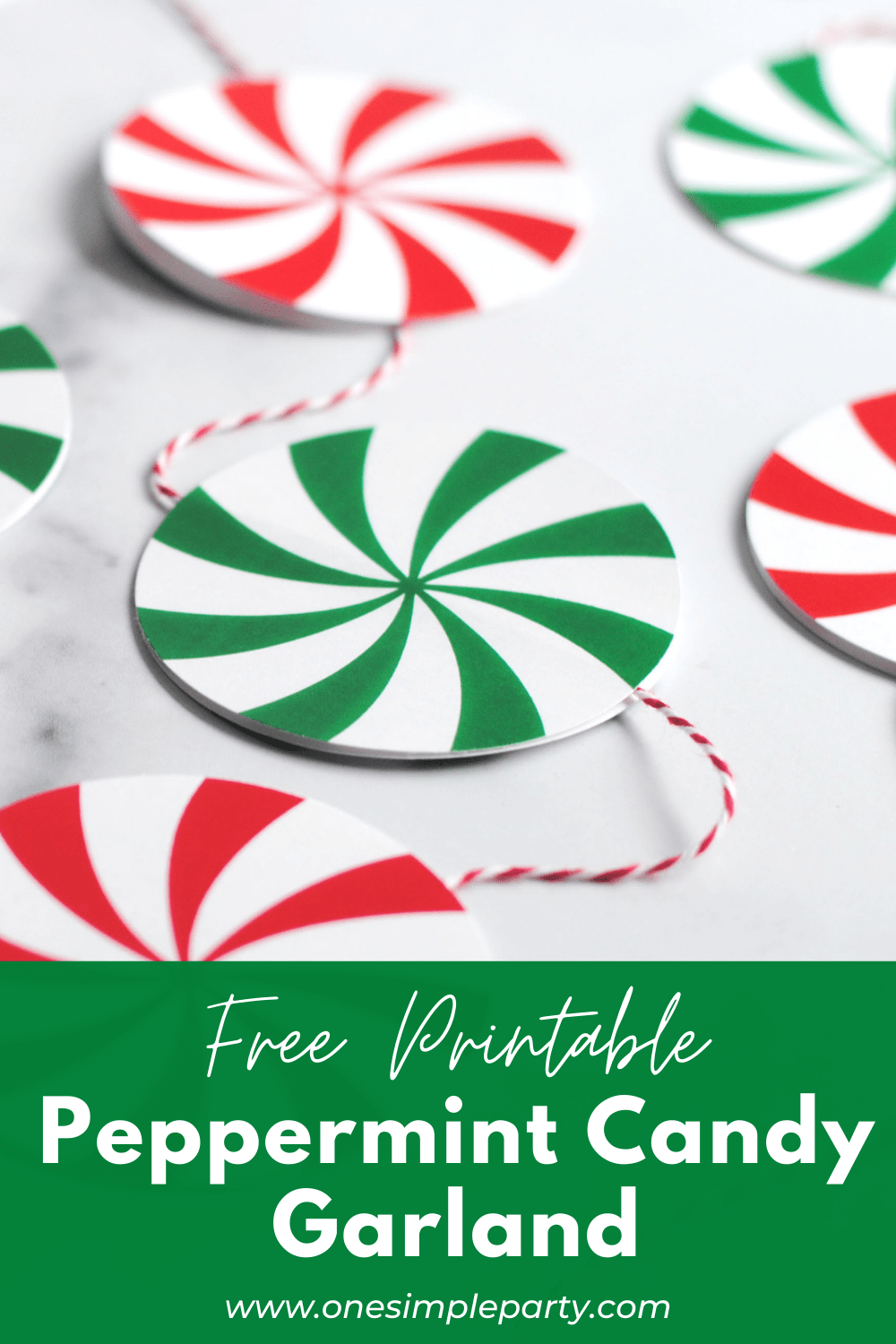 Free Printable Peppermint Candy Garland -