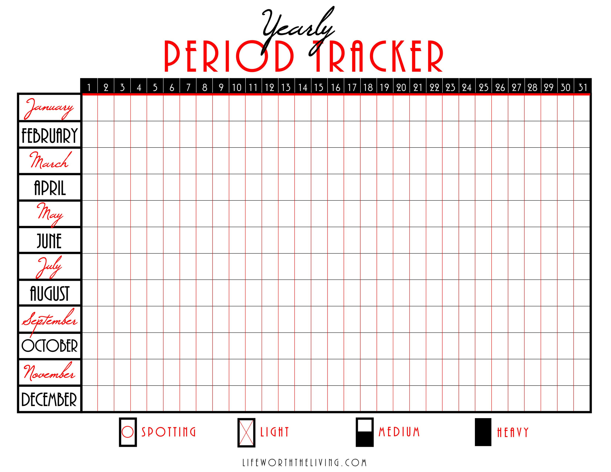 Free Printable Period Tracker: Keep Your Cycle in Check!