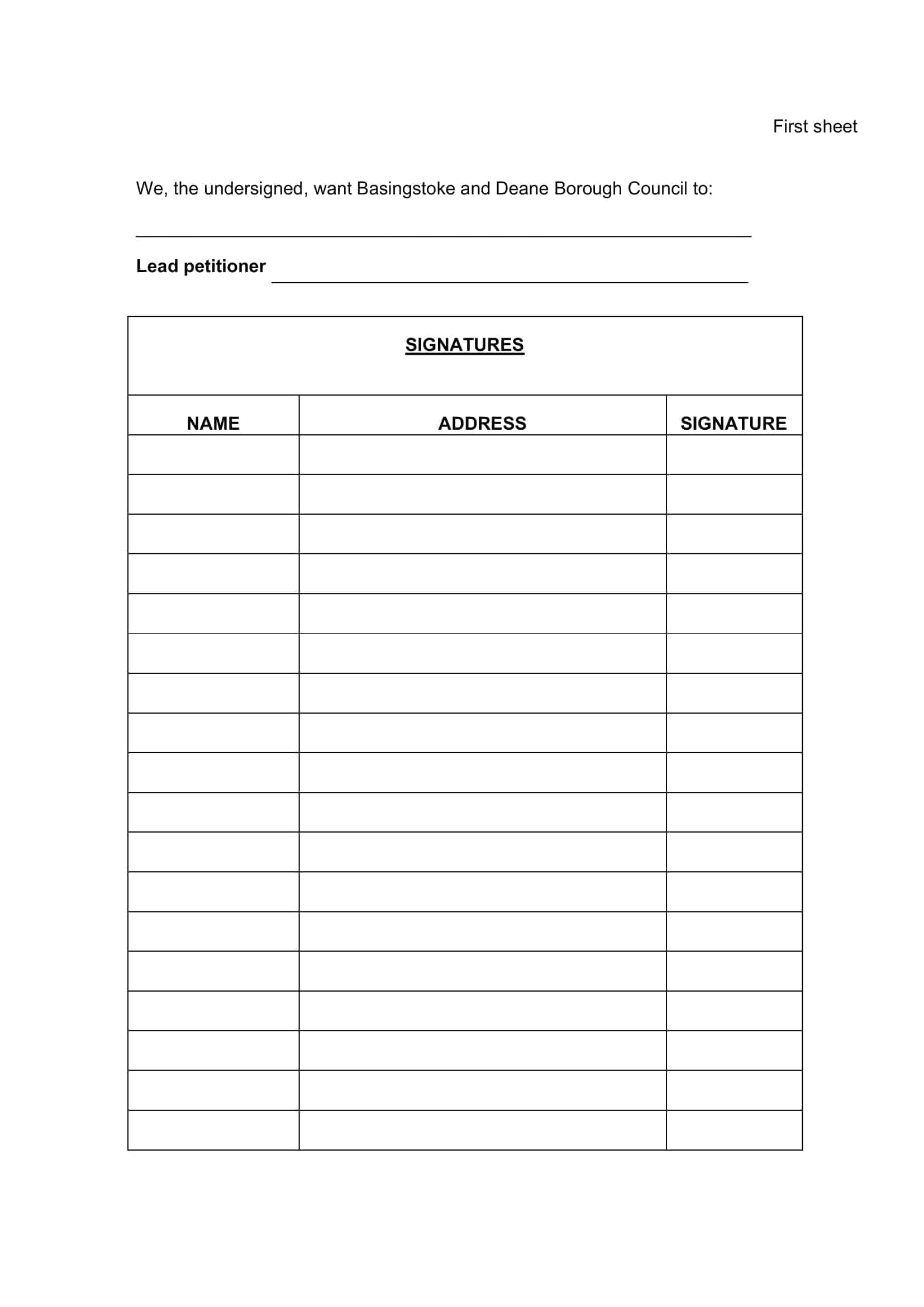 Free Printable Petition Templates [Word, PDF, Google Docs] +Forms