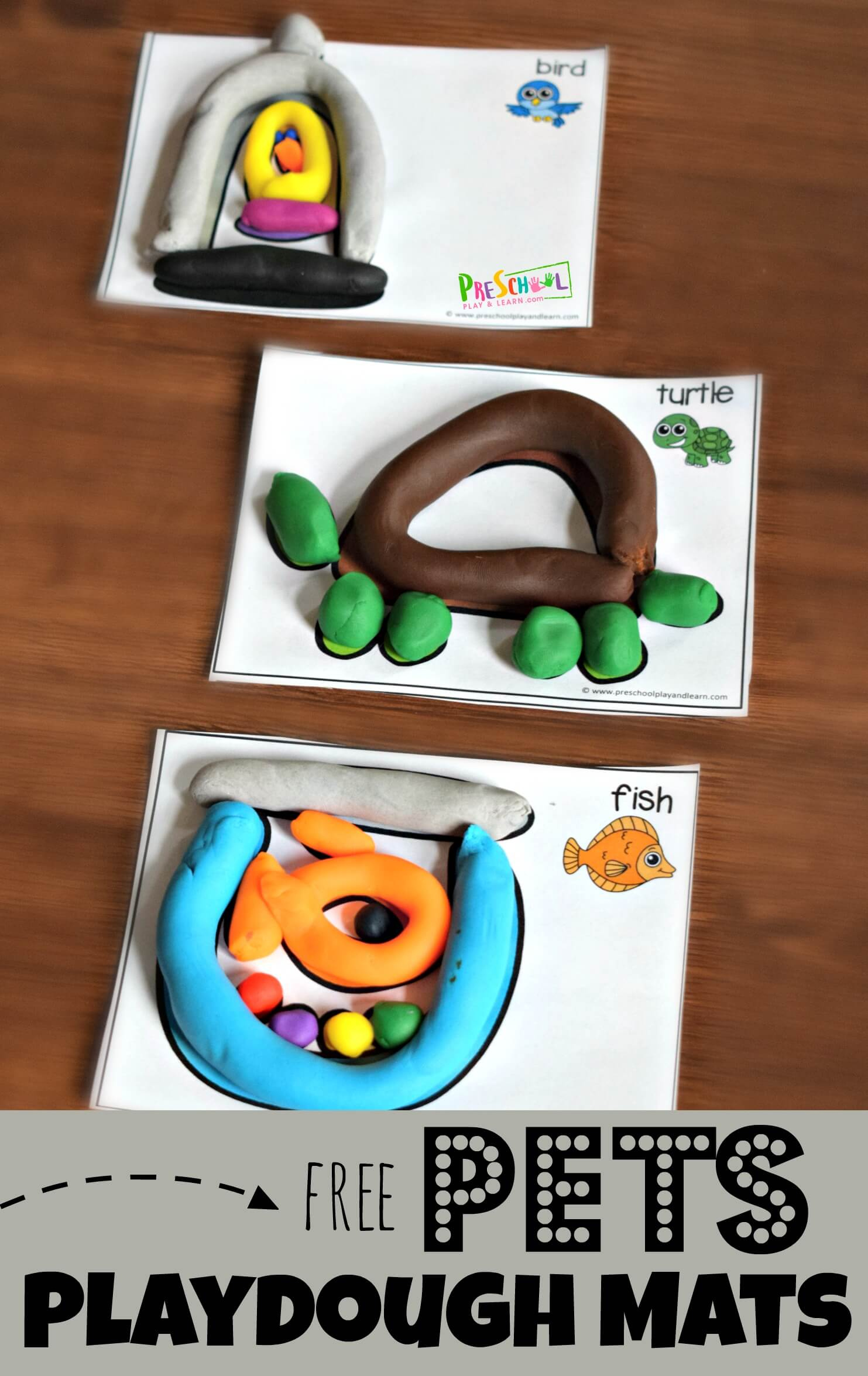 FREE Printable Pets Animal Playdough Mats