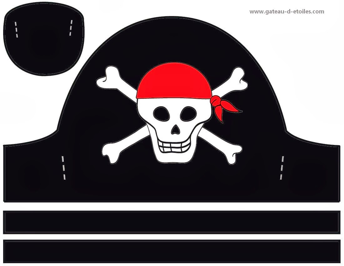 Free Printable Pirate Hat. Also with Template