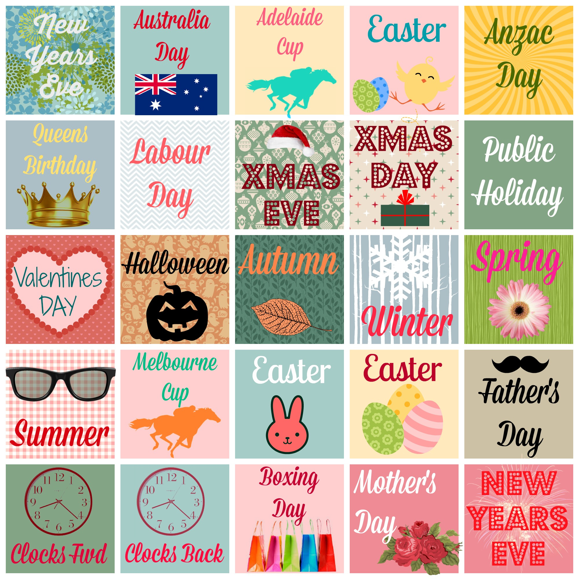 Free Printable Planner/Diary Stickers {Australian Occasions