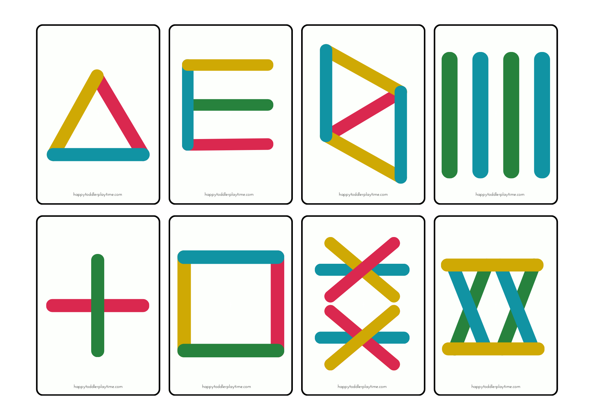 Free Printable Popsicle Stick Pattern Cards - Happy Toddler Playtime