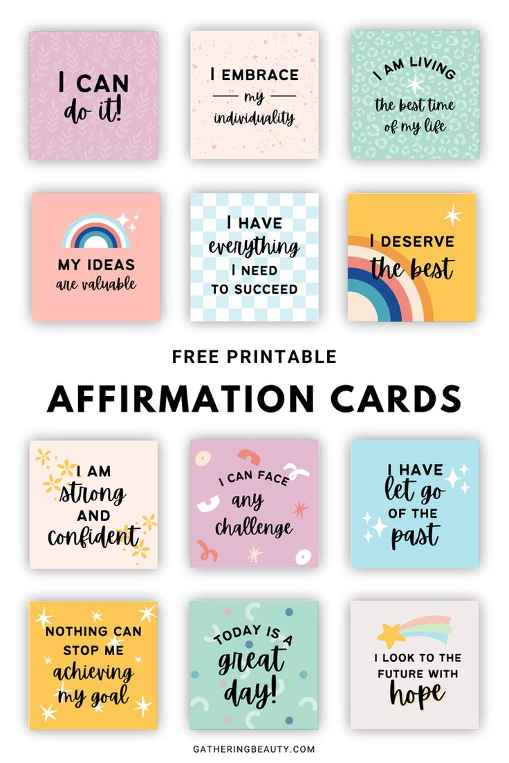 Free Printable Positive Affirmation Cards — Gathering Beauty