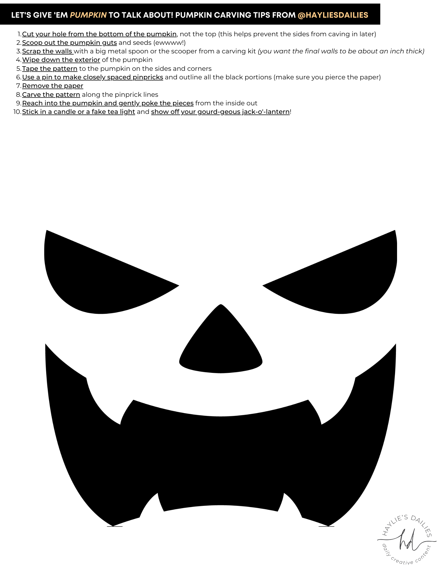 Free Printable Pumpkin Carving Patterns For The Most Boo-tiful