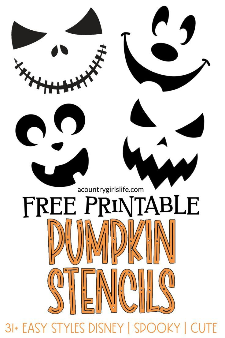 FREE Printable Pumpkin Carving Stencils  Templates that are EASY