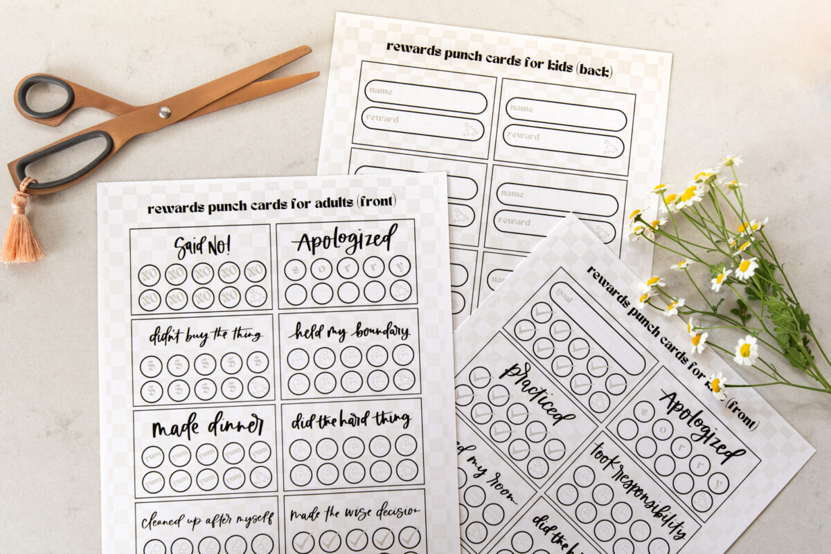 Free Printable Punch Cards for Adults + Kids - Hand Lettered