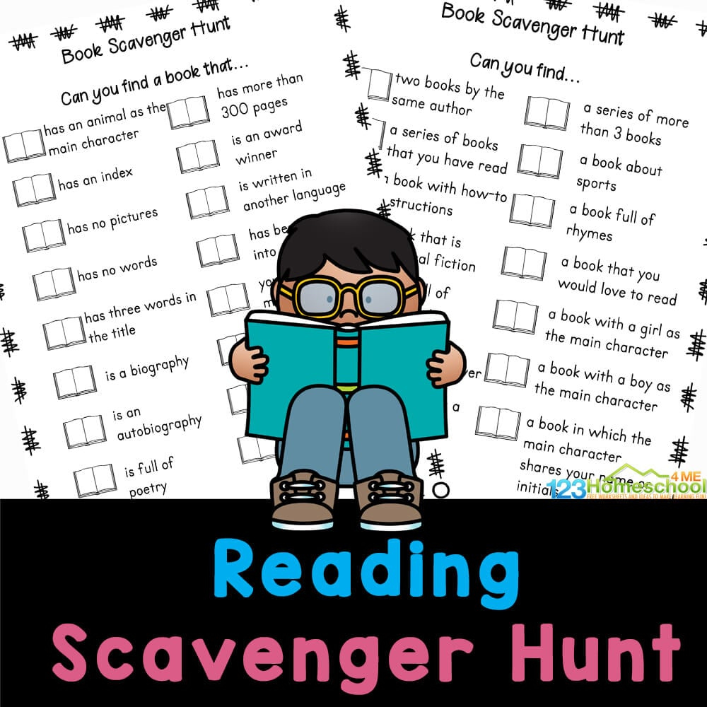 📚 FREE Printable Reading Scavenger Hunt Library Activities for Kids