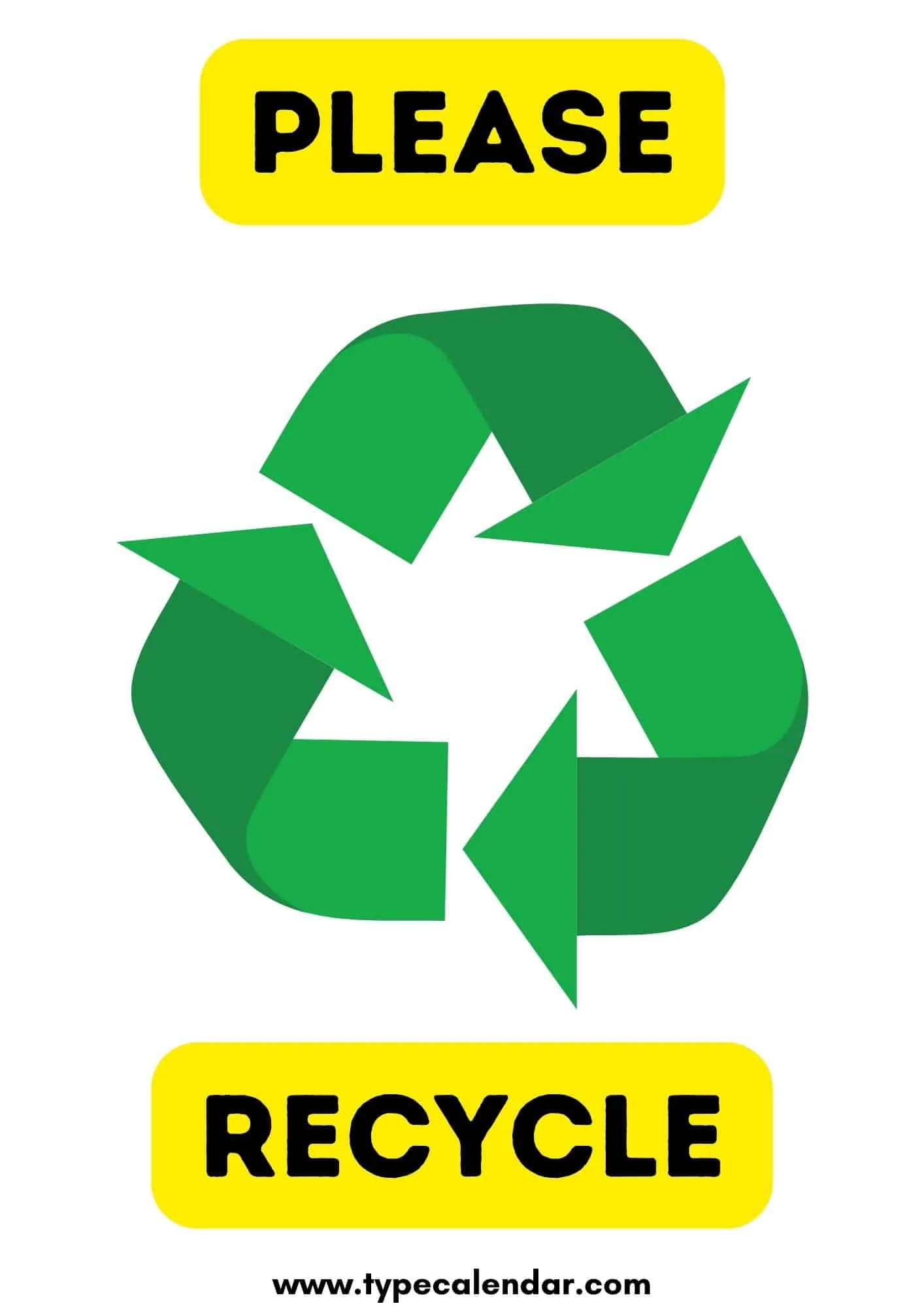 Free Printable Recycle Sign Templates [PDF] Trash Can