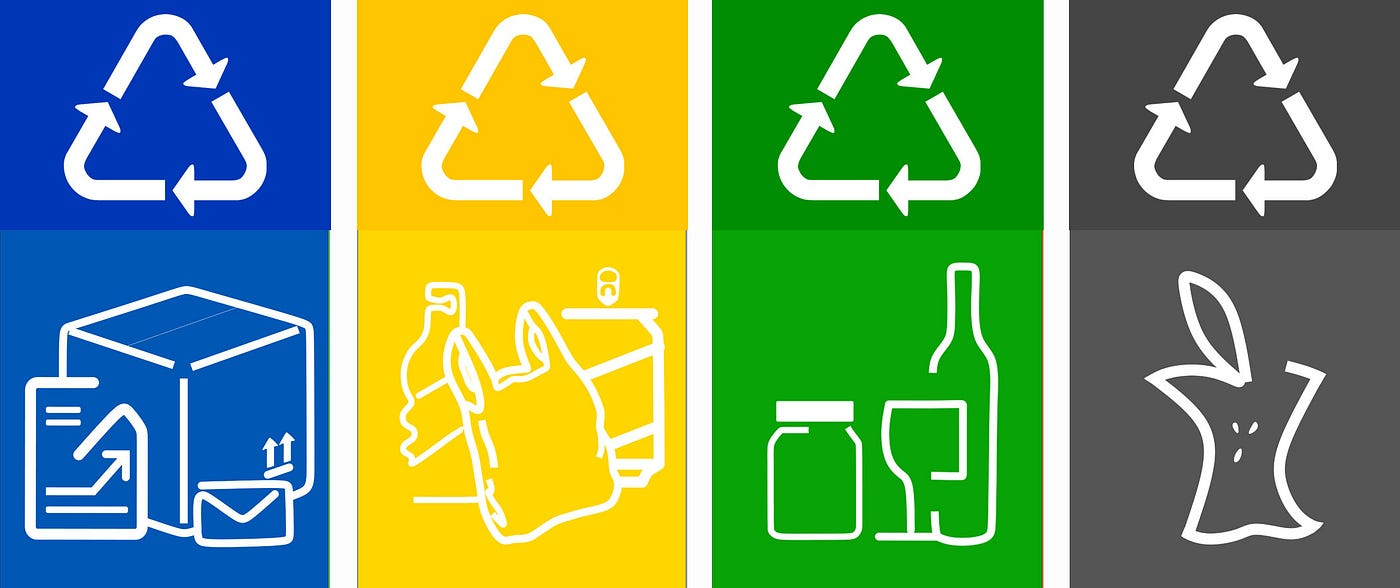 Free printable recycling labels for bins  by Razvan D