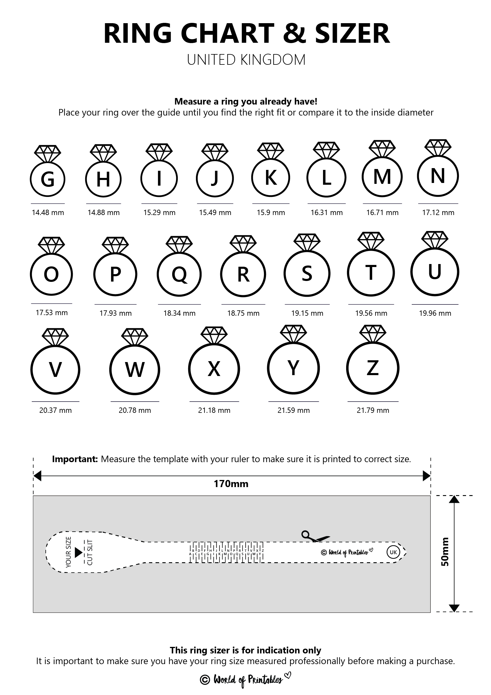 Free Printable Ring Size Template Online Printable Ring Chart