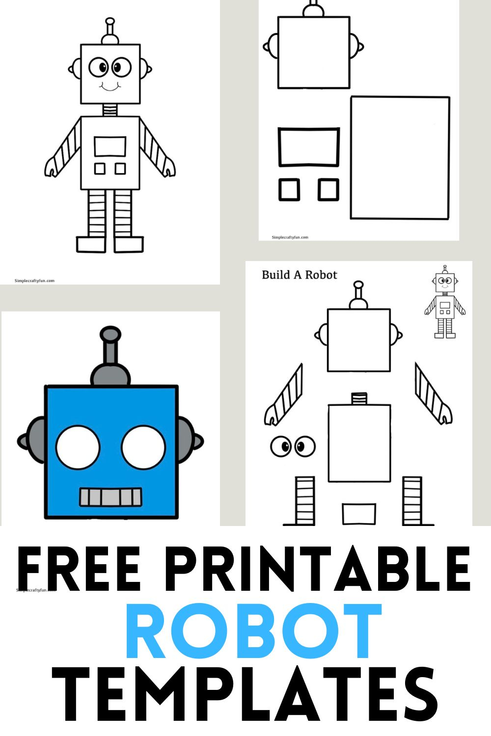 Free Printable Robot Craft Templates -