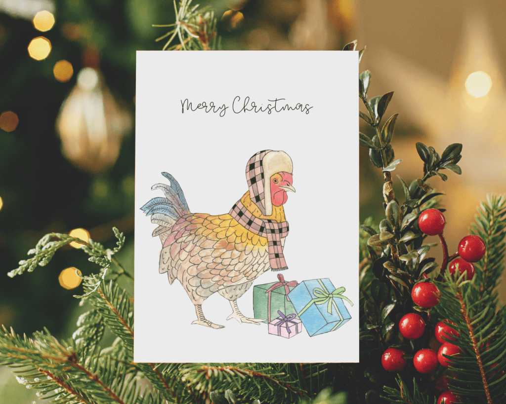Free Printable Rooster Christmas Card Free Printable Rooster Christmas Card