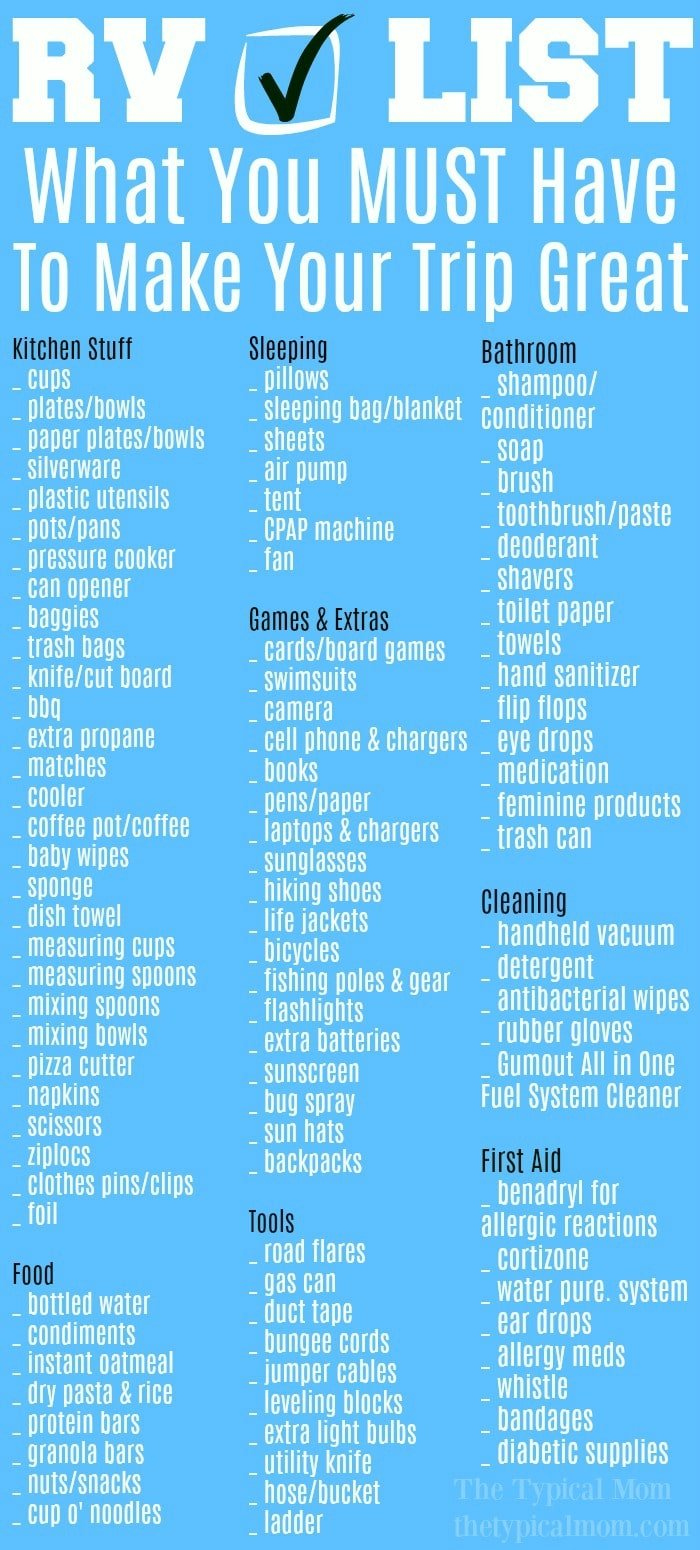 Free Printable RV Camping Checklist – Gumout