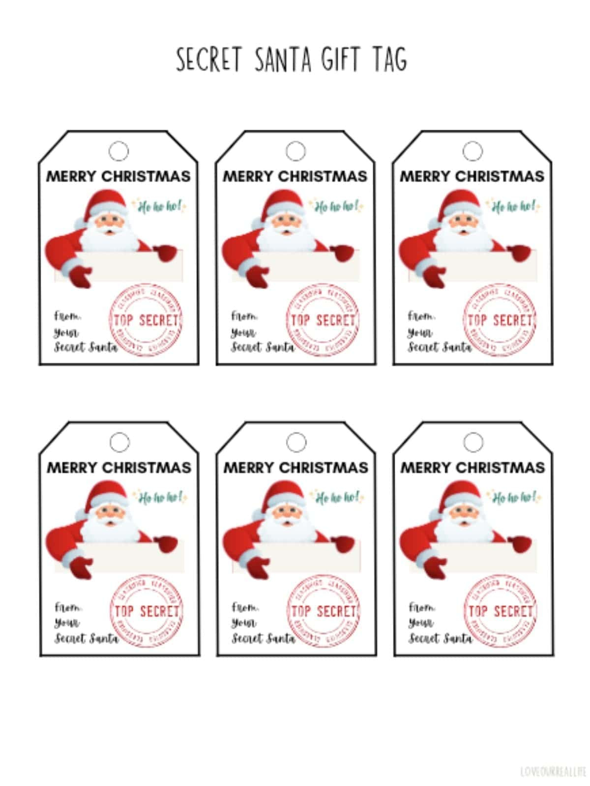 Free Printable Santa Gift Tags (Download Instantly to Print Free Printable Santa Gift Tags (Download Instantly to Print
