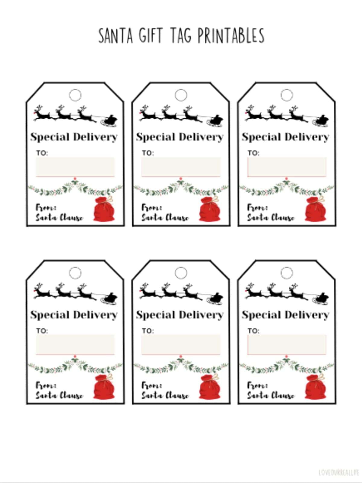 Free Printable Santa Gift Tags (Download Instantly to Print