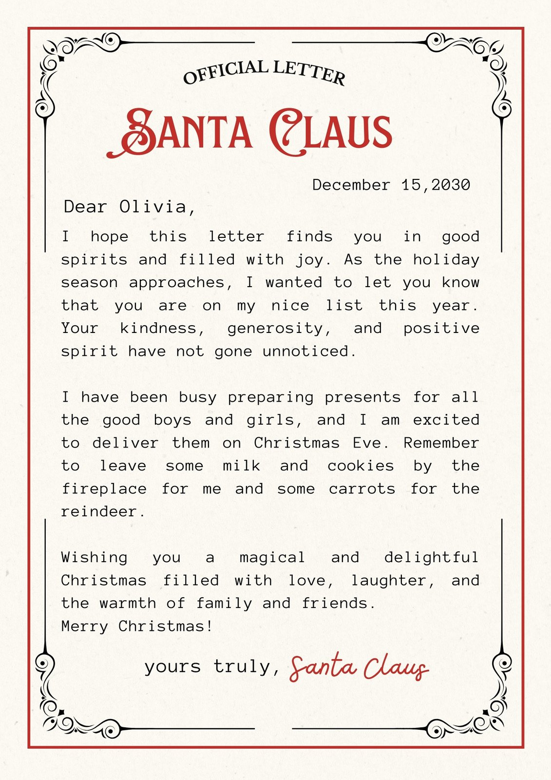 Free printable Santa letter templates you can customize  Canva