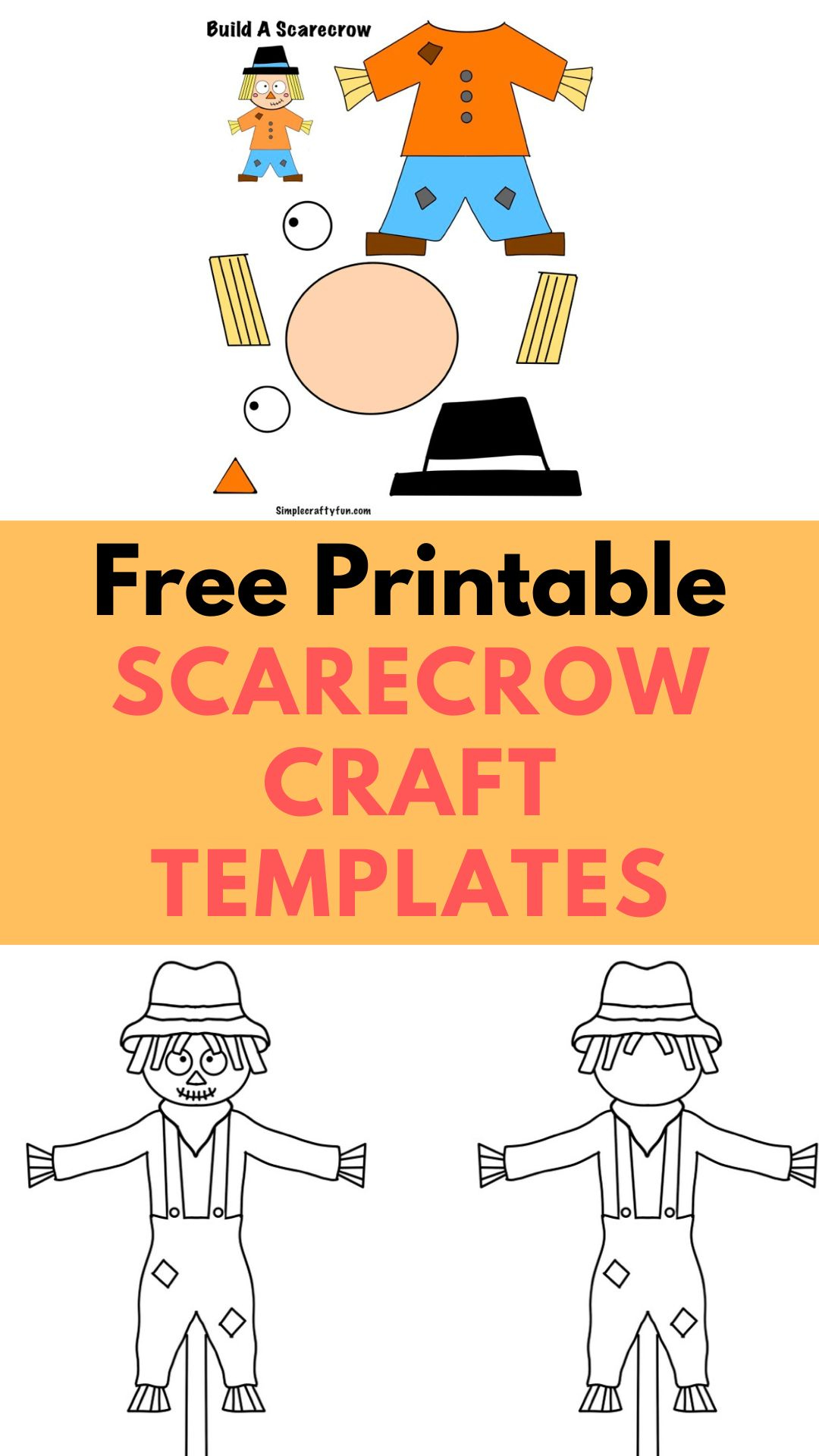 Free Printable Scarecrow Craft Templates -