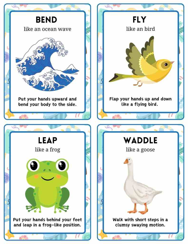 Free Printable Summer Movement Cards for Kids - In The Playroom