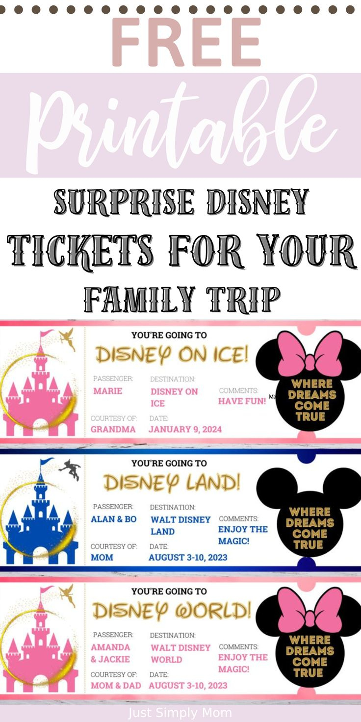 Free Printable Surprise Disney Tickets For Your Family Trip