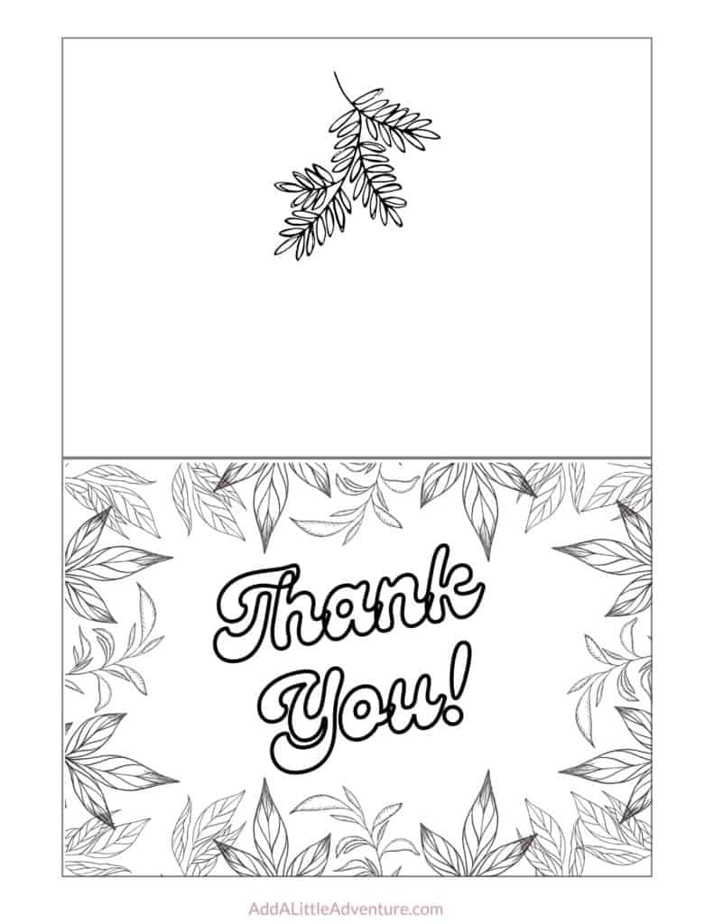 Free Printable Thank You Cards to Color - Add A Little Adventure