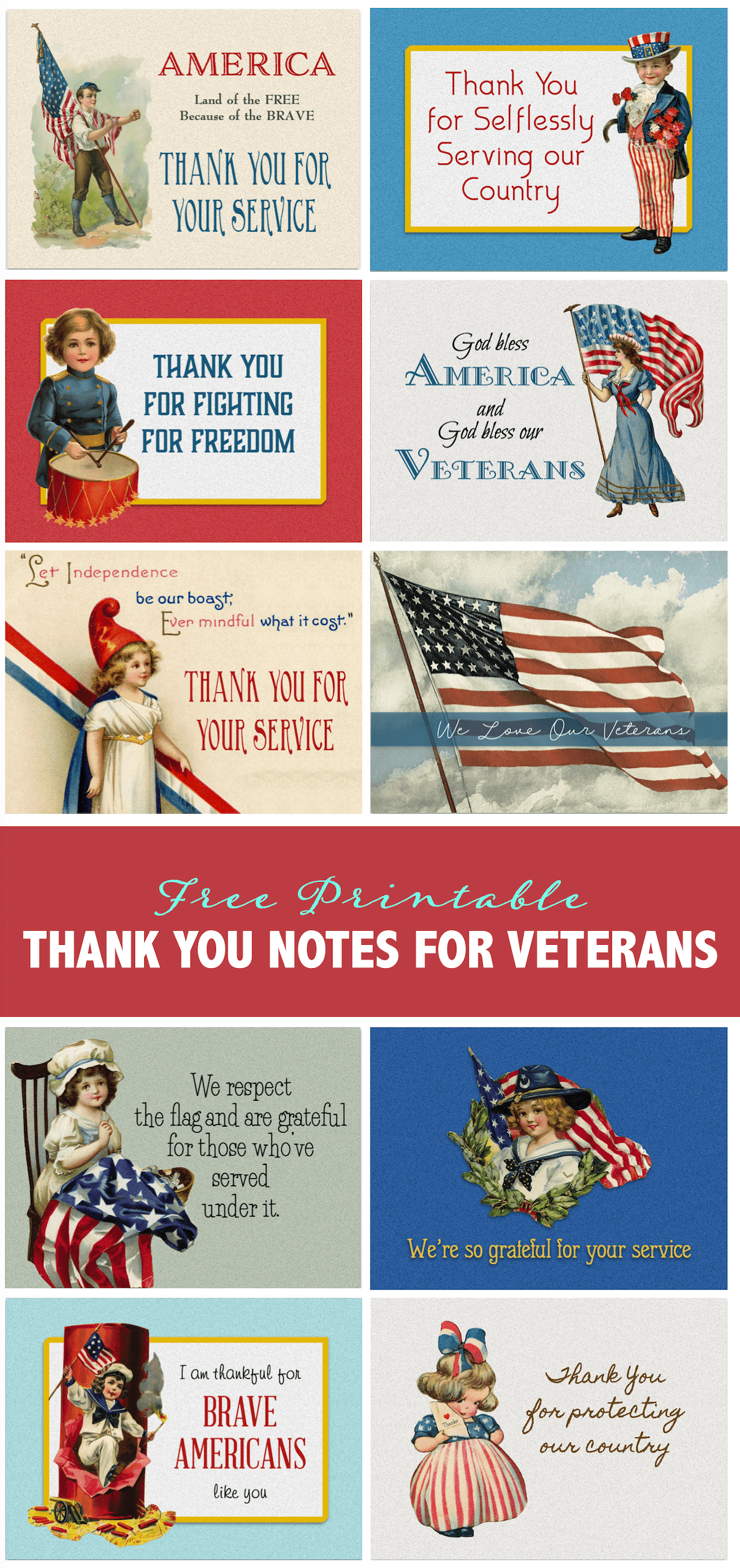 Free Printable Thank You Notes for Veterans - Flanders Family Home