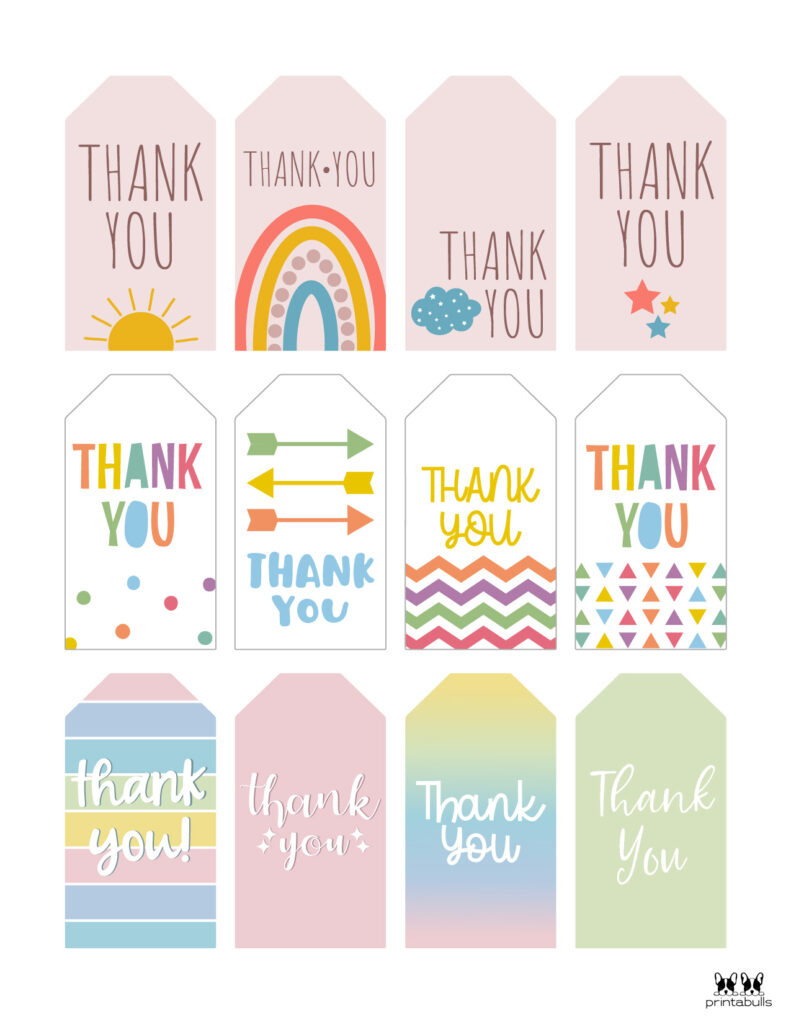 Free Printable Thank You Tags -  Tags  Printabulls