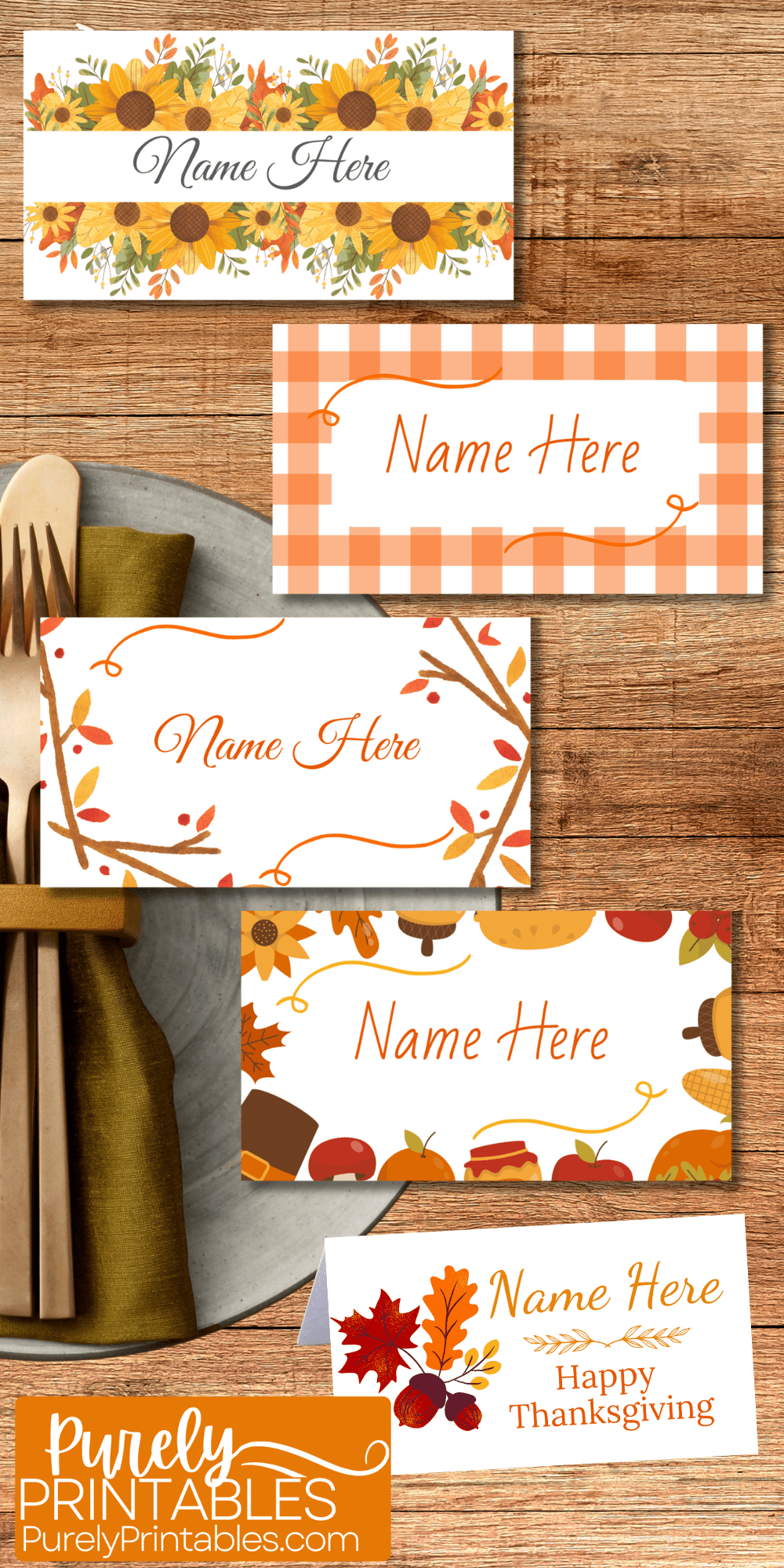 Free Printable Thanksgiving Place Cards For Table Settings - Free