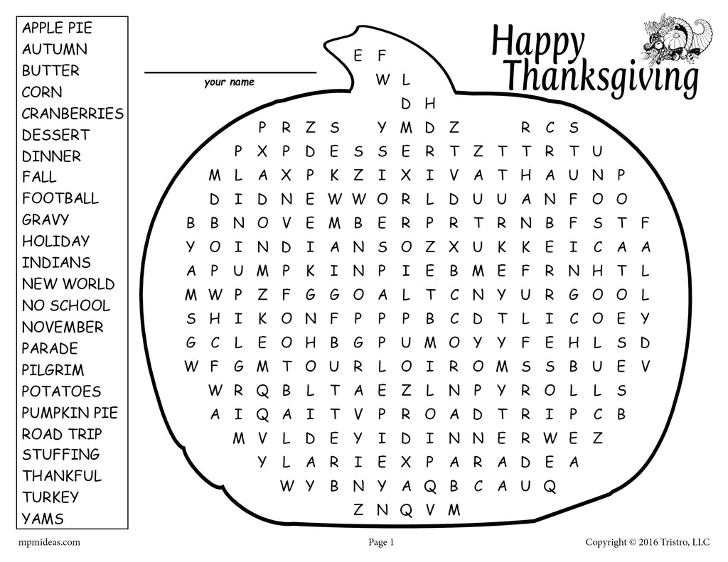 FREE Printable Thanksgiving Word Search! – SupplyMe FREE Printable Thanksgiving Word Search! – SupplyMe