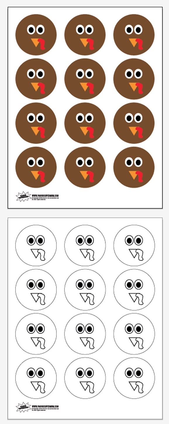 Free Printable Turkey Face Template - Paging Supermom