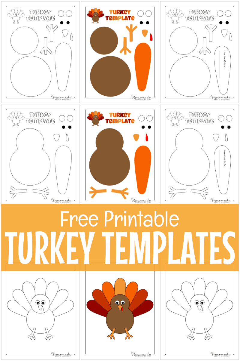 Free Printable Turkey Template for Thanksgiving Crafts