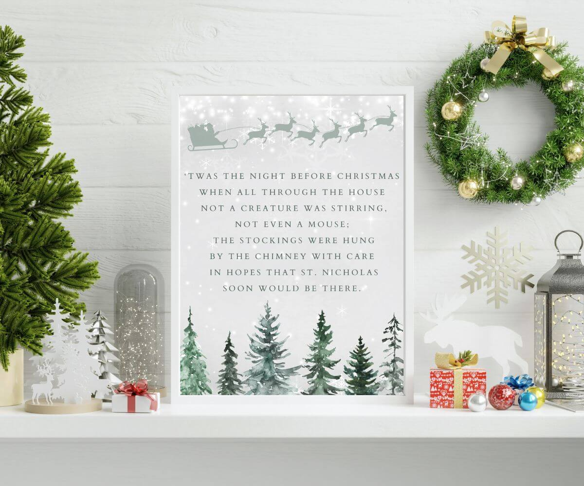 Free Printable Twas The Night Before Christmas Poem - Jolly Festive