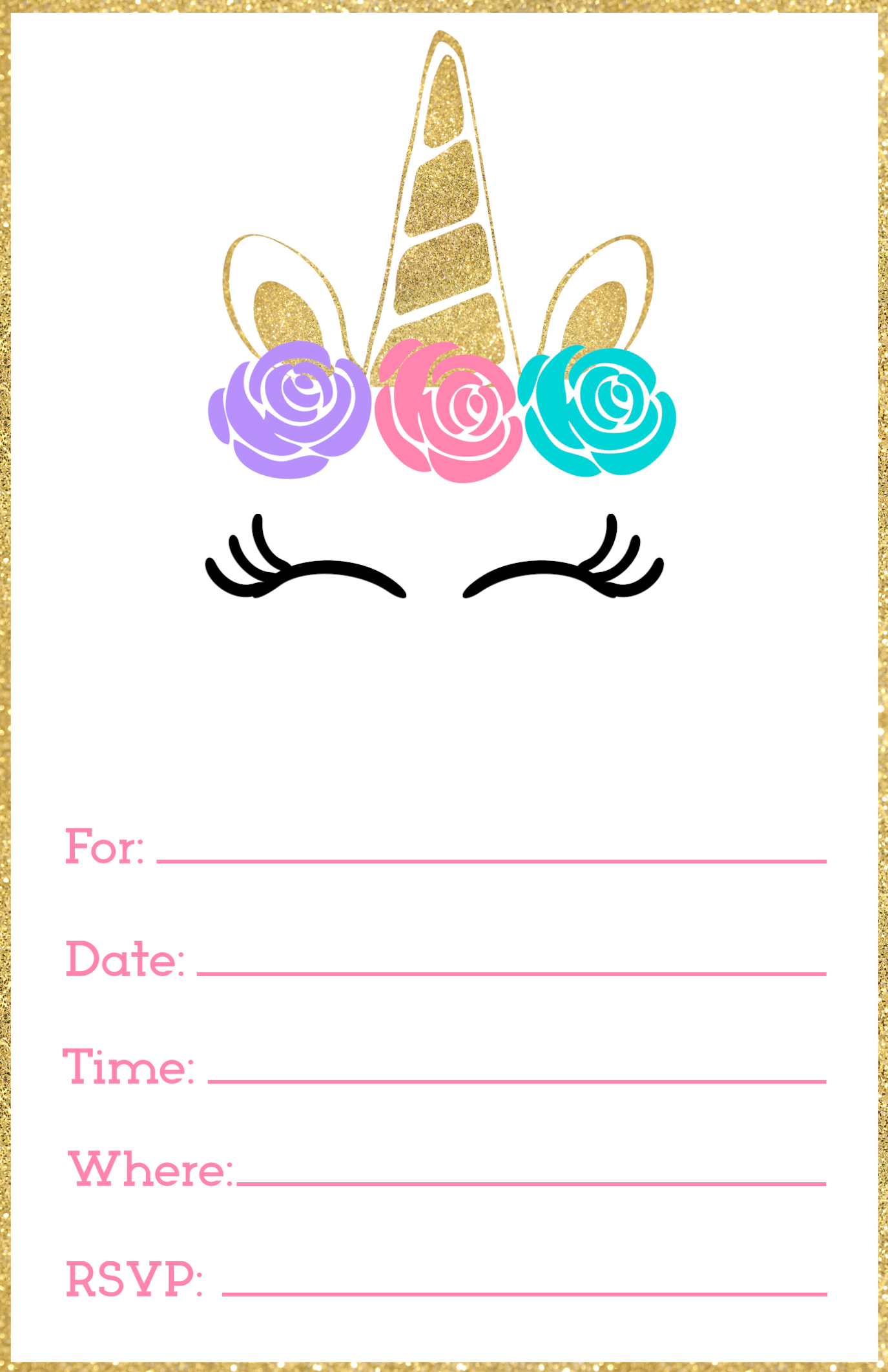 Free Printable Unicorn Invitations Template - Paper Trail Design Free Printable Unicorn Invitations Template - Paper Trail Design