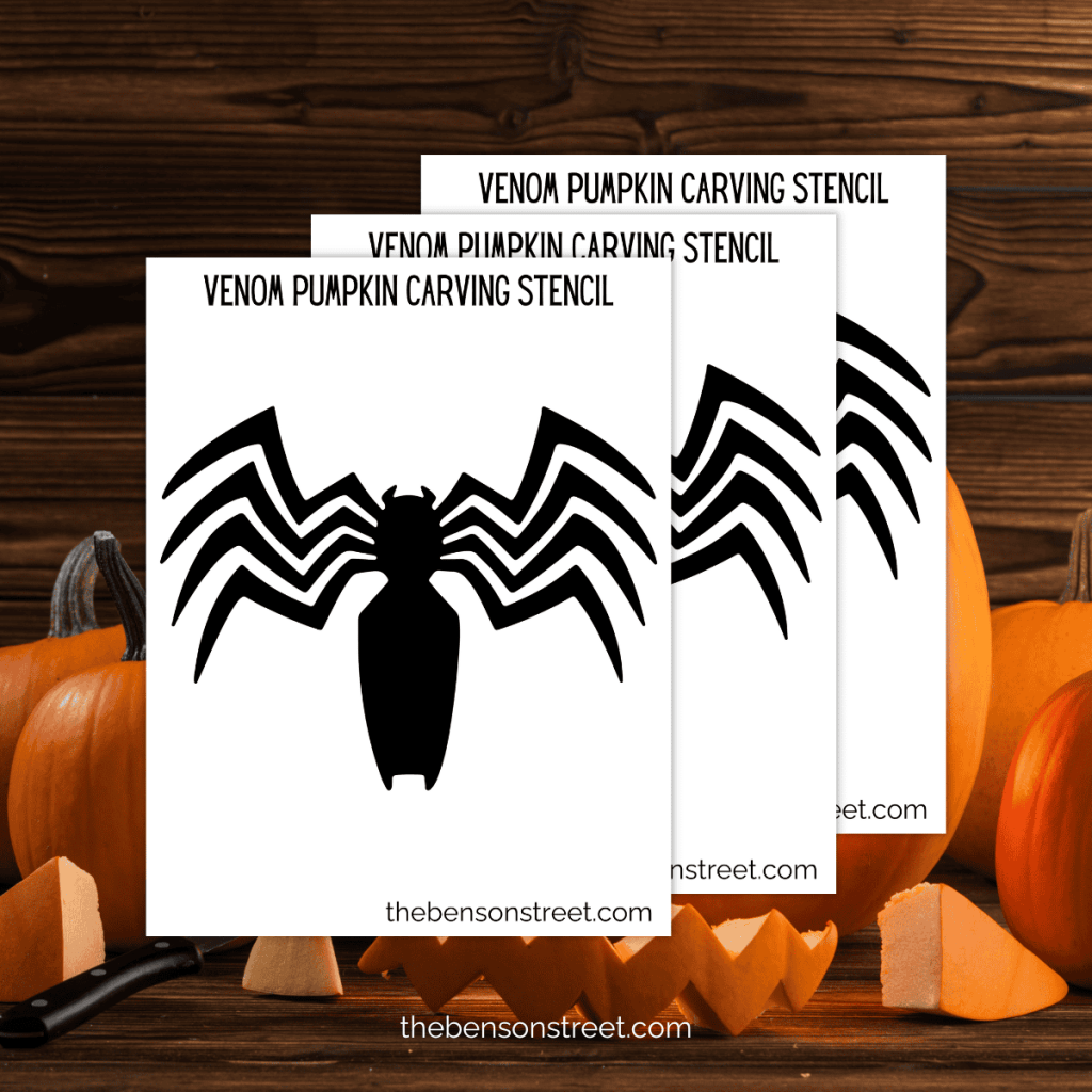 Free Printable Venom Pumpkin Carving Stencil for Halloween - The