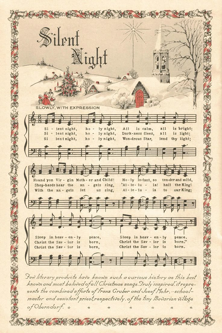 Free Printable Vintage Color Illustration Christmas Carols