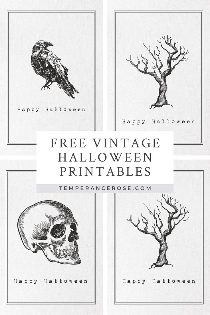 Free printable vintage Halloween wall art