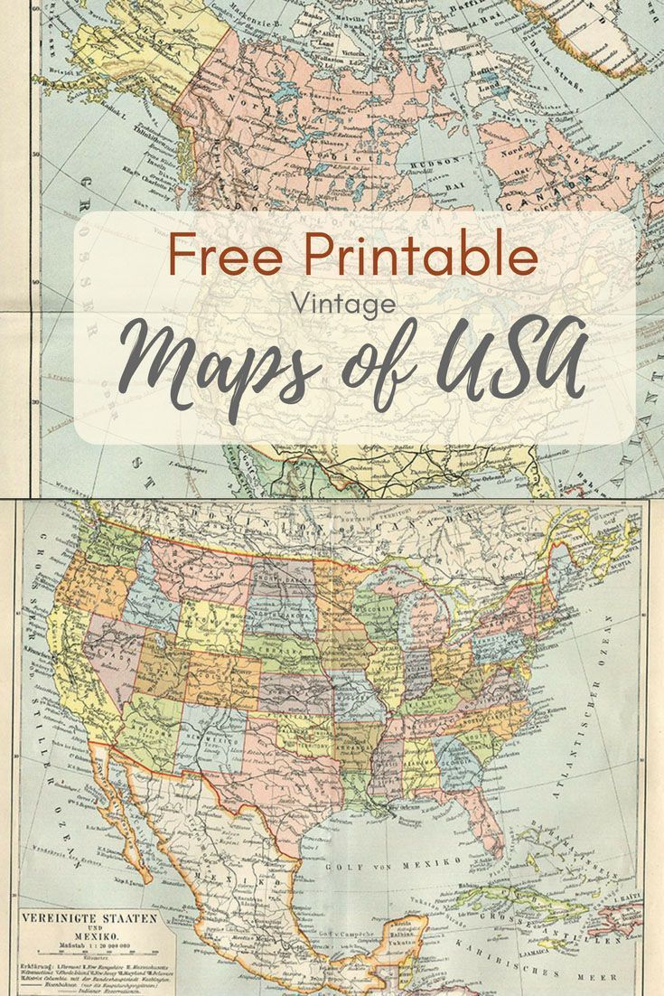 Free Printable Vintage Maps for Crafts & Home Decor
