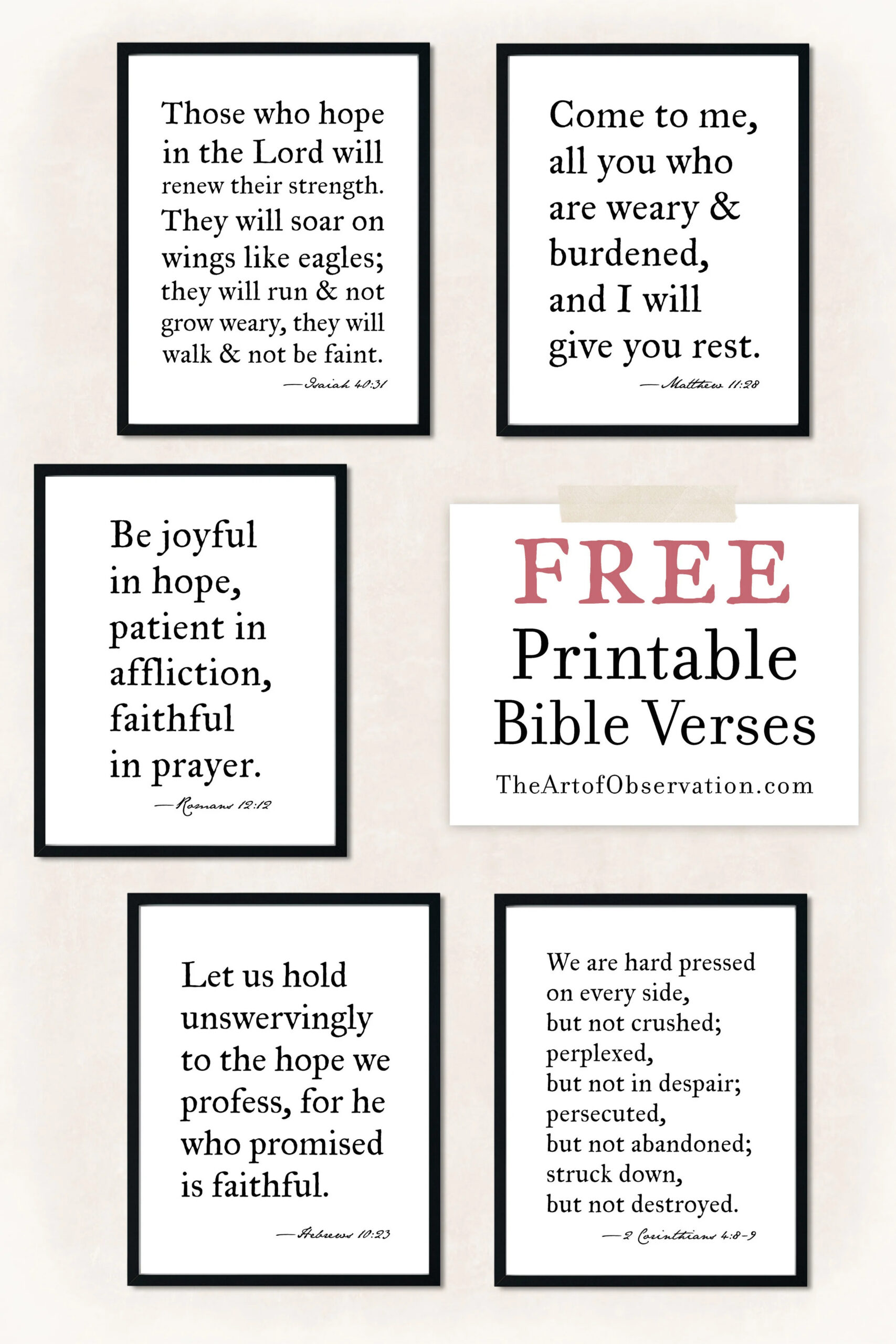 Free Printables: Bible Verse Wall Art — The Art of Observation Free Printables: Bible Verse Wall Art — The Art of Observation