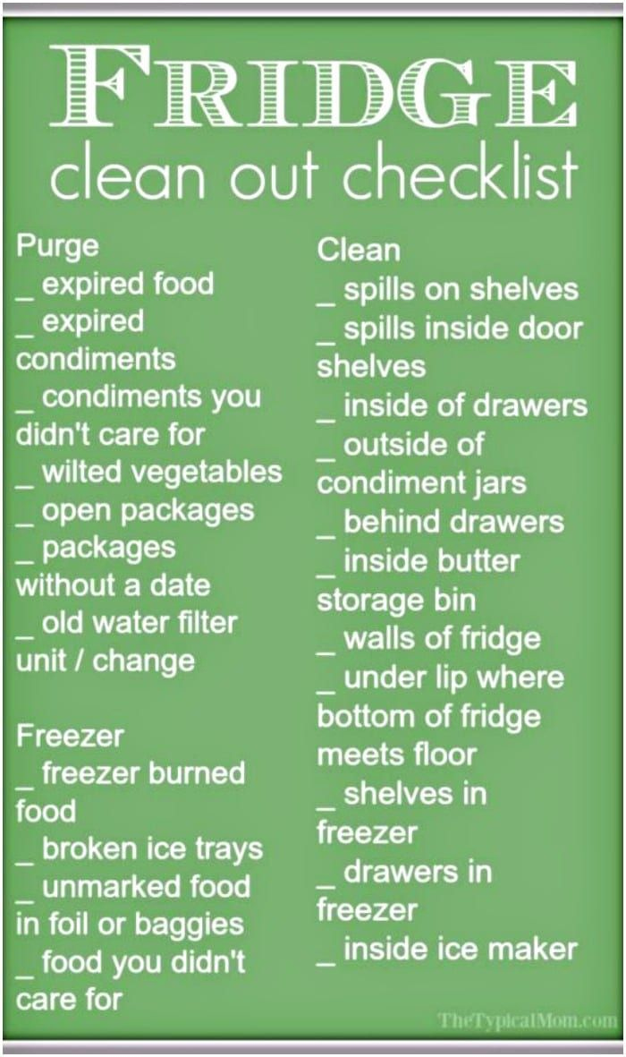 Free Refrigerator Clean Out Checklist Free Refrigerator Clean Out Checklist