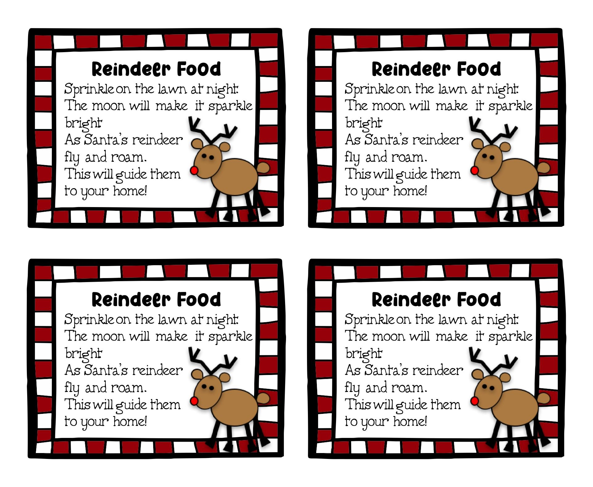 Free Reindeer Food Printable Tags - Printable Party Favors