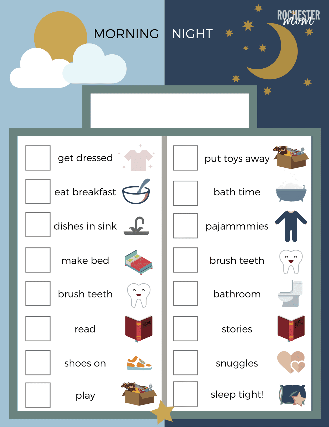 Free Routine + Activity Charts Customizable for Your Family