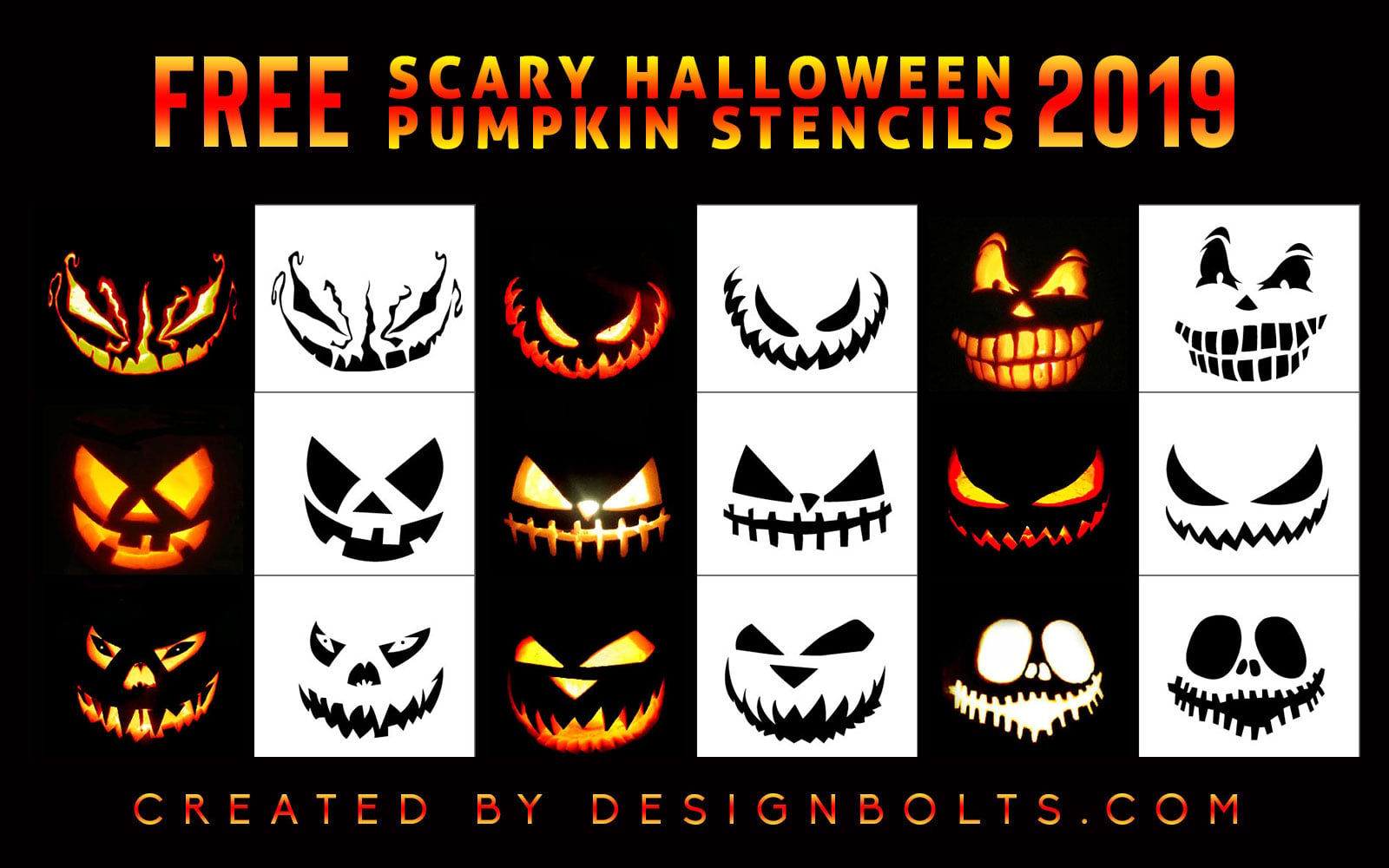 Free Scary Halloween Pumpkin Carving Stencils, Printable Free Scary Halloween Pumpkin Carving Stencils, Printable