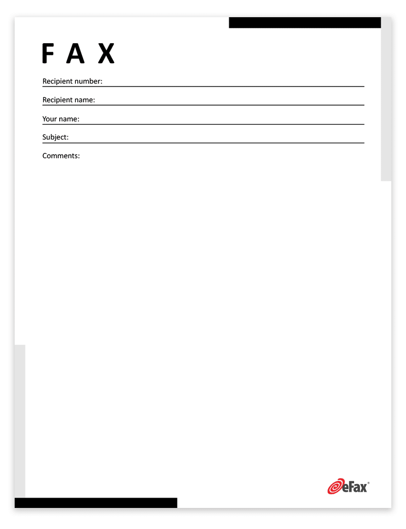 Free Simple Fax Cover Sheets  eFax