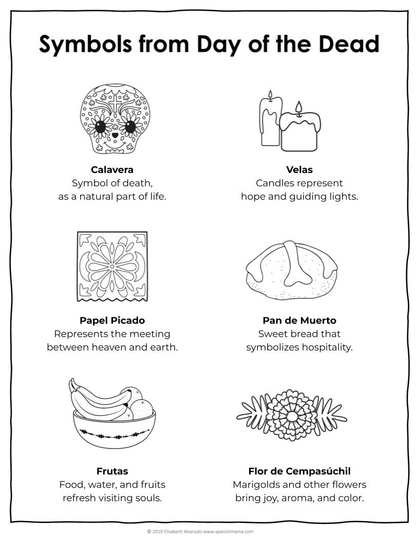 Free Spanish Worksheets for Day of the Dead  Spanish Mama