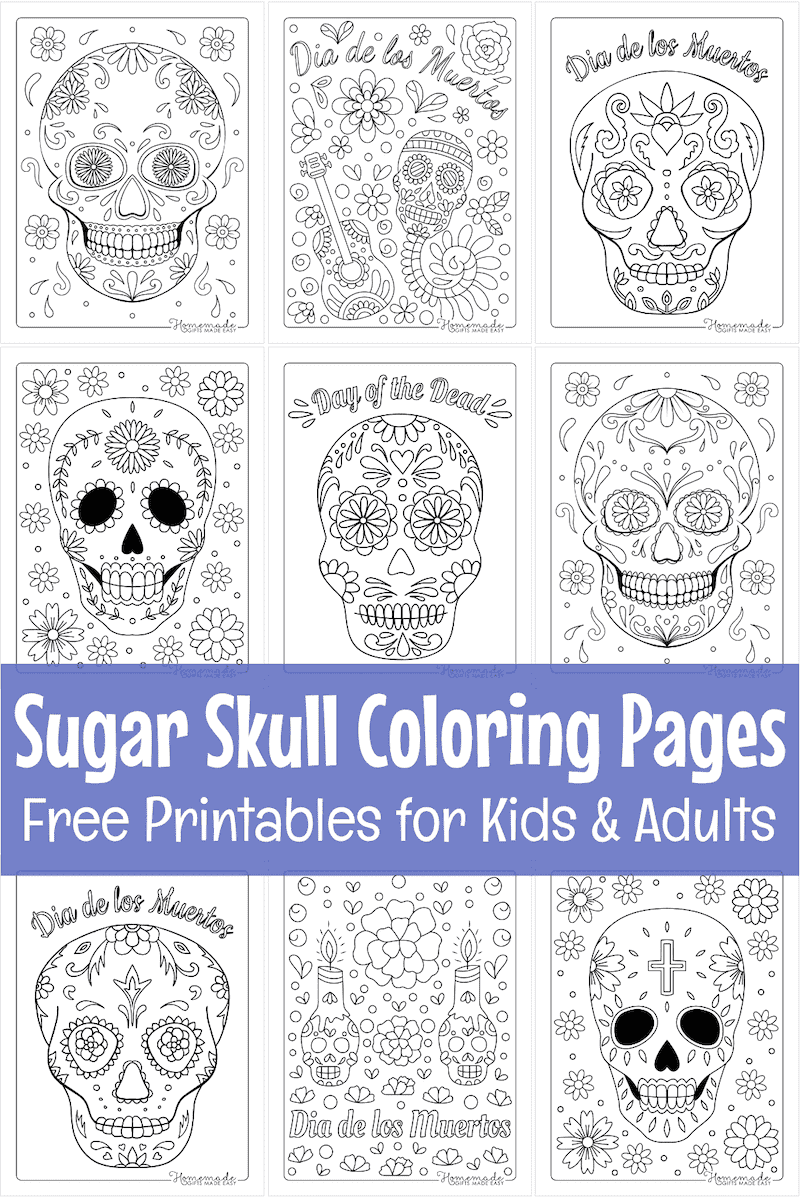 Free Sugar Skull Coloring Pages for Day of the Dead Free Sugar Skull Coloring Pages for Day of the Dead